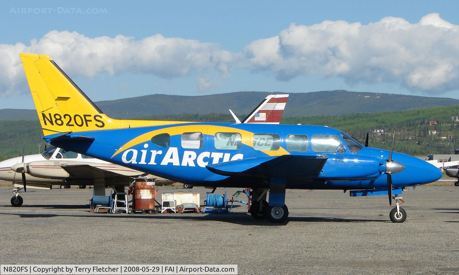 N820FS, 1979 Piper PA-31-350 Chieftain C/N 317952185, A bright new colour scheme for Air Arctic's Pa 31-350 on Fairbanks East Ramp