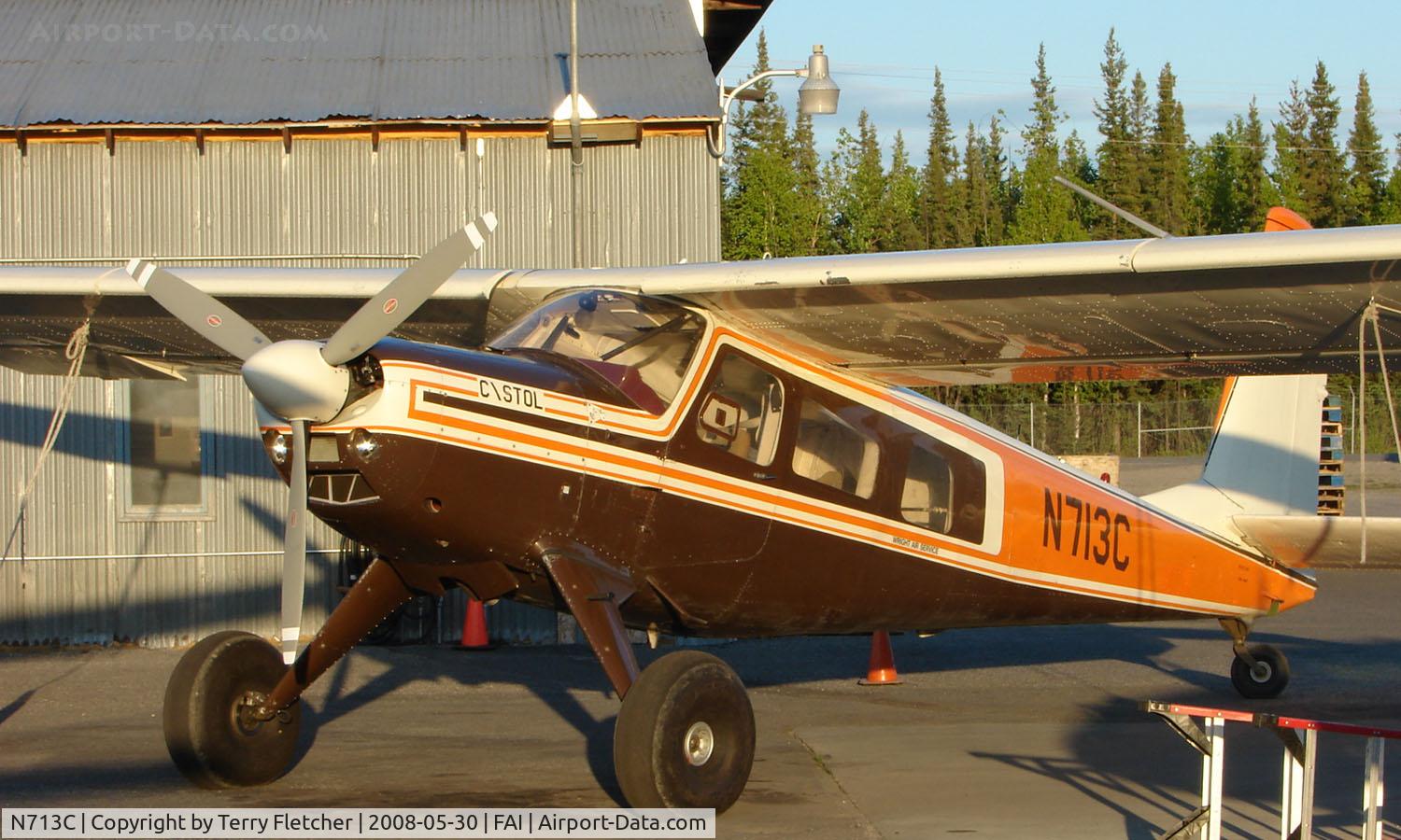 N713C, 1970 Helio H-295-1400 Super Courier C/N 1438, Helio H-295 of Wright Air services on Fairbanks East ramp