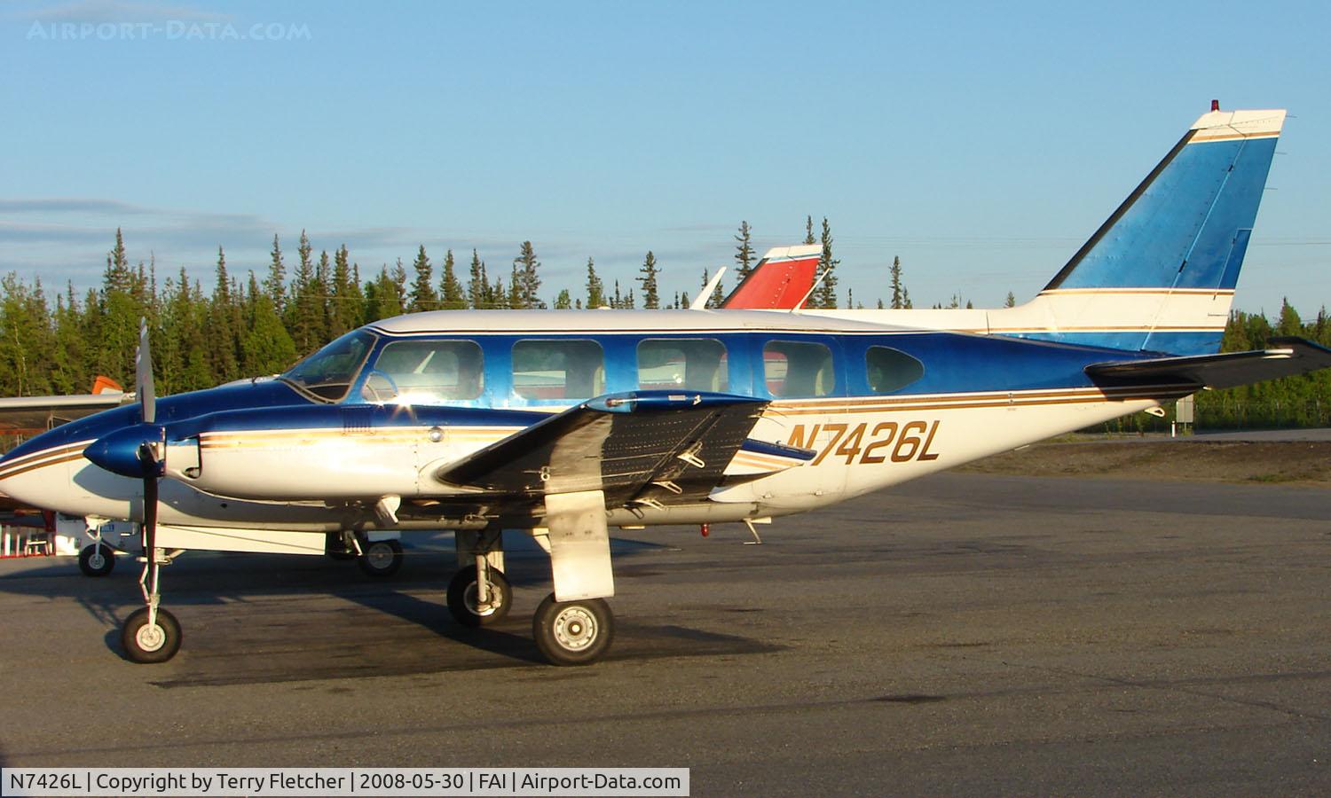 N7426L, 1972 Piper PA-31-310 Navajo C/N 31-812, Wright Air Services Piper Pa31 on Fairbanks East Ramp