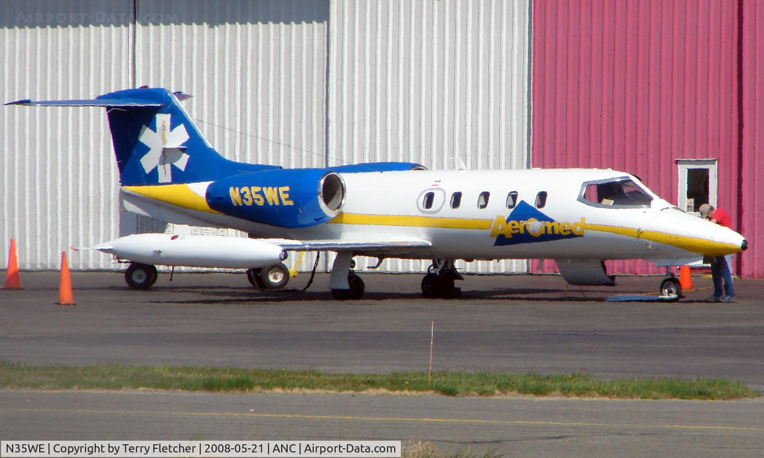 N35WE, 1977 Gates Learjet 35A C/N 156, Aeromed Lear 35 on Anchorage South Ramp
