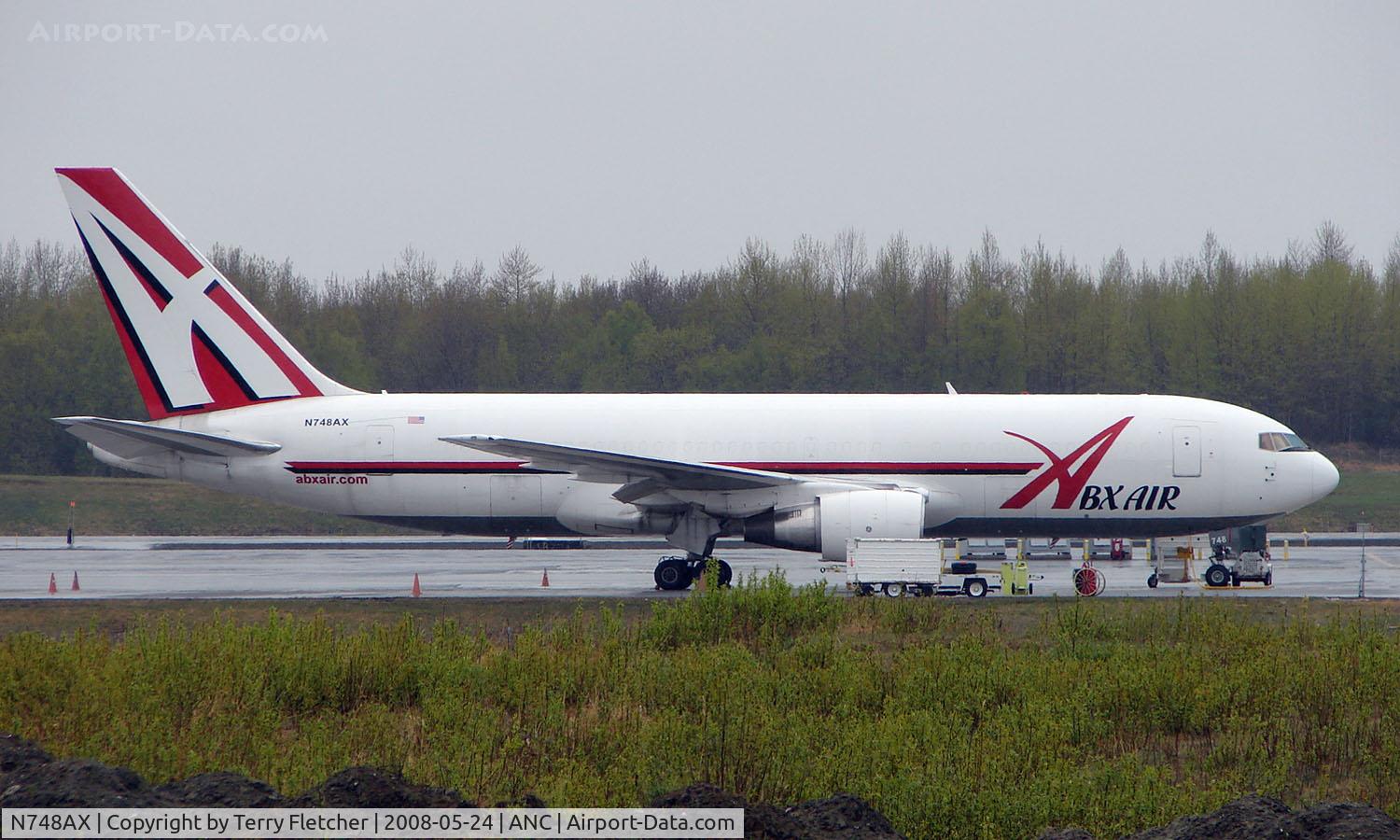 N748AX, 1983 Boeing 767-232(SF) C/N 22225, ABX air B767 on the Anchorage Freight apron