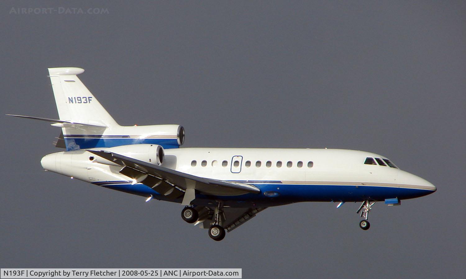 N193F, 2005 Dassault Falcon 900EX C/N 147, Falcon 900EX on approach to Anchorage Int