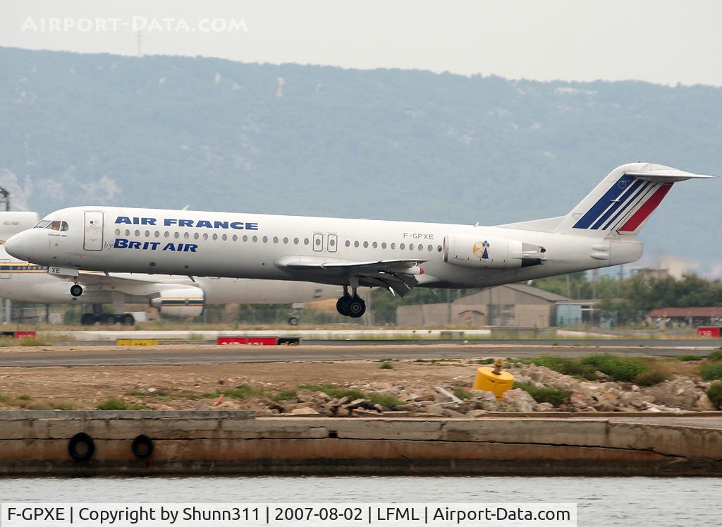 F-GPXE, 1995 Fokker 100 (F-28-0100) C/N 11495, Landing rwy 14L