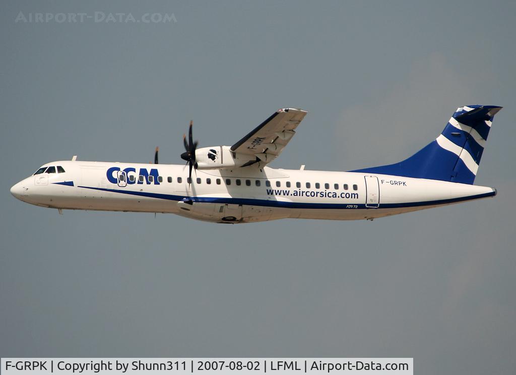 F-GRPK, 2006 ATR 72-212A C/N 727, Take off rwy 32R...