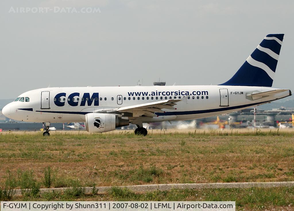 F-GYJM, 1999 Airbus A319-112 C/N 1145, Lining up holding point rwy 32L for departure...