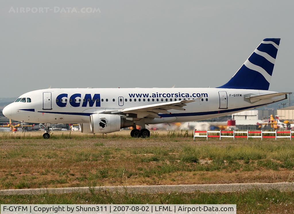 F-GYFM, 1999 Airbus A319-112 C/N 1068, Lining up holding point rwy 32L for departure...