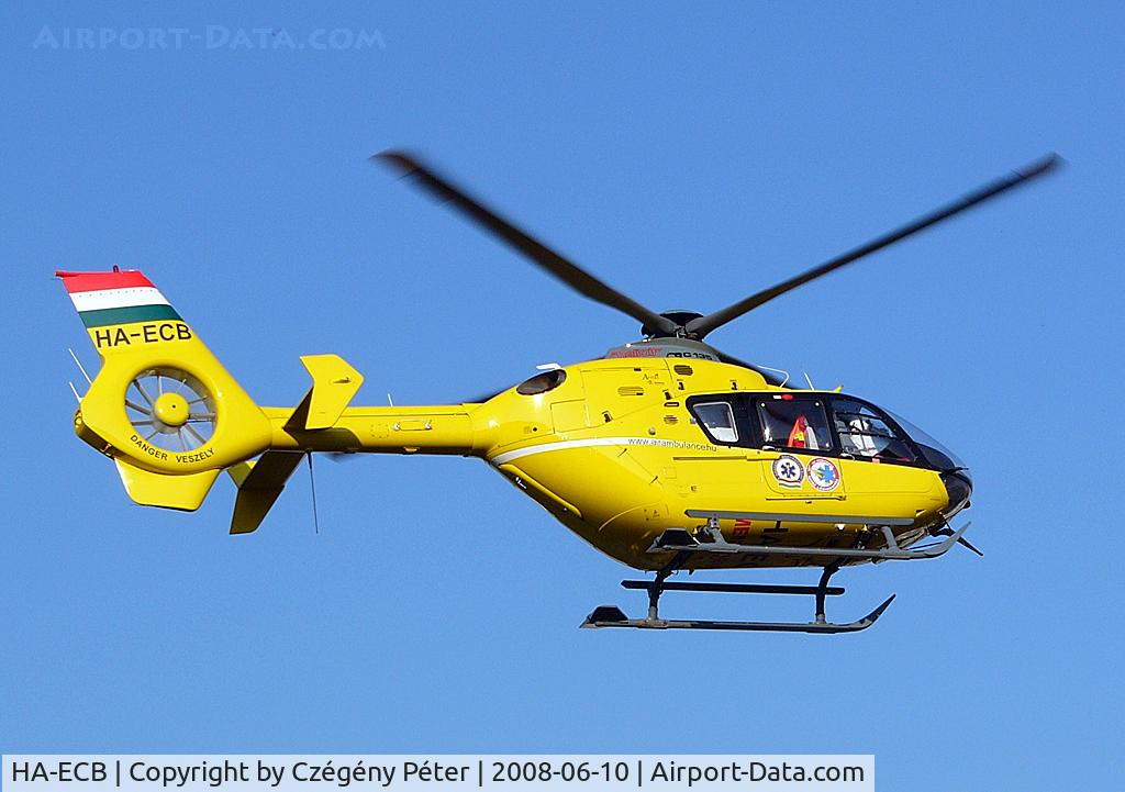 HA-ECB, 2003 Eurocopter EC-135T-2 C/N 0305, Departing from the hospital in Szekszárd. Ex OE-XES.