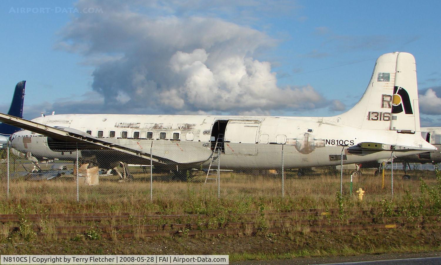 N810CS, Douglas R6D-1 (DC-6A) C/N 43707, C-118A  ex 131604 sits in Everts Storage area at Fairbanks Int