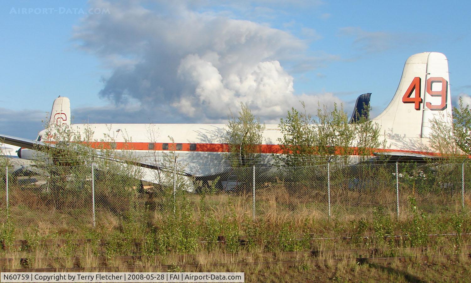 N60759, 1957 Douglas DC-6B C/N 45179, This aircraft was delivered new to Western Air Lines as N93124 in 1957 , operated for Chilean Air Force , before Conair as C-GJKT