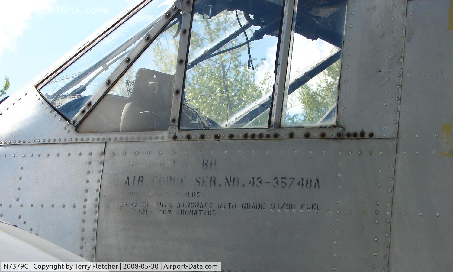 N7379C, Beech C-45F C/N 43-35748A, Close -up of details of previous military identity