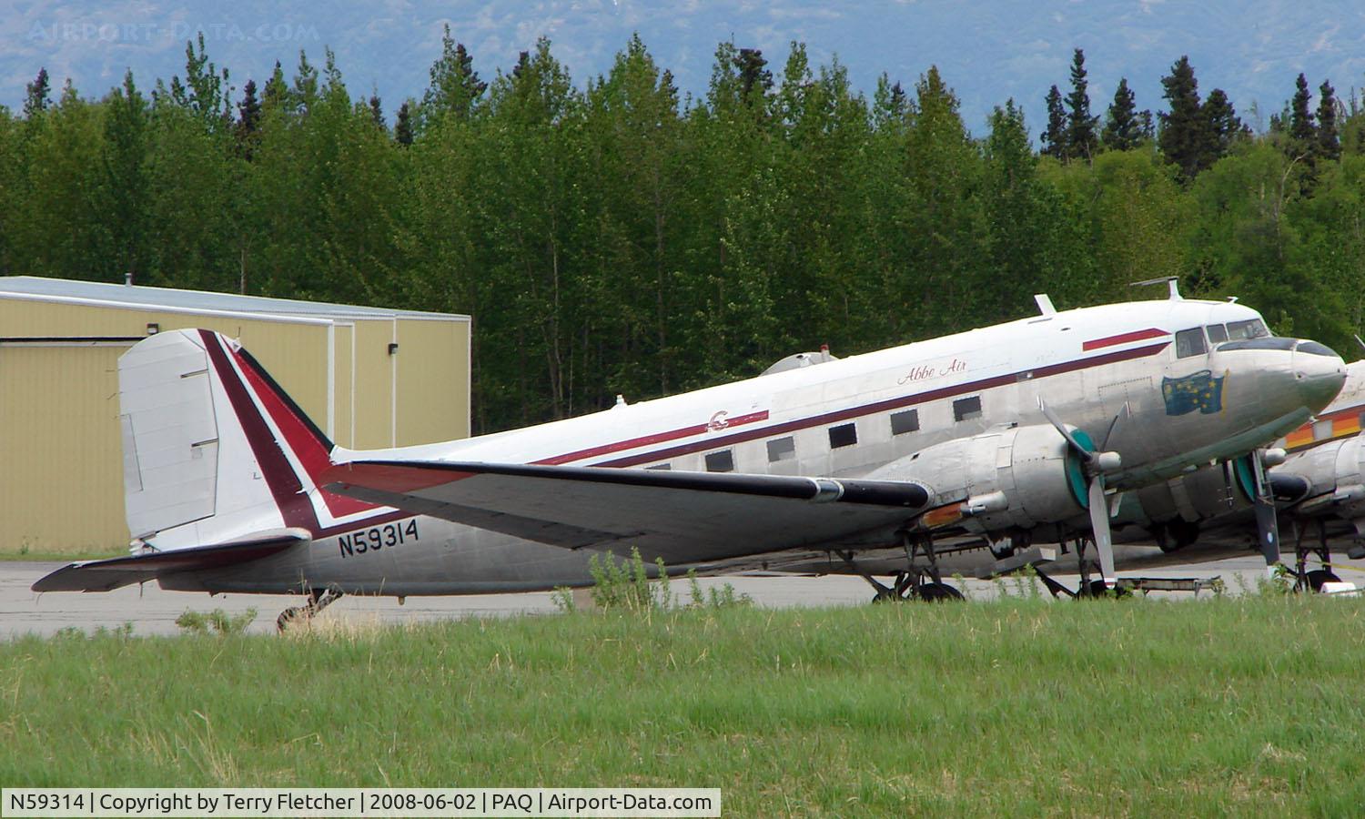 N59314, 1943 Douglas DC-3C (C-47A-5-DK) C/N 12363, DC3 sits in storage at Palmer Municipal - excellent potted history for this aircraft at    http://www.ruudleeuw.com/n59314.htm