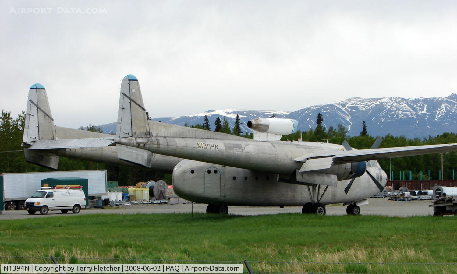N1394N, 1953 Fairchild C-119F Flying Boxcar C/N 10840 (131673), Fairchild C-119F Flying Boxcar sits at Palmer Municipal  , ec US Navy 131673
