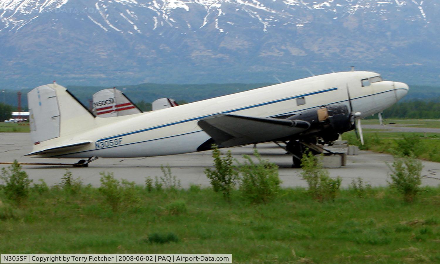 N305SF, 1944 Douglas DC-3C C/N 6208, This DC3 sitting quitely on the Palmer Municipal Airport hides a past that saw a WWII campaign in North Africa as 41-38749 as well as being involved in D-Day