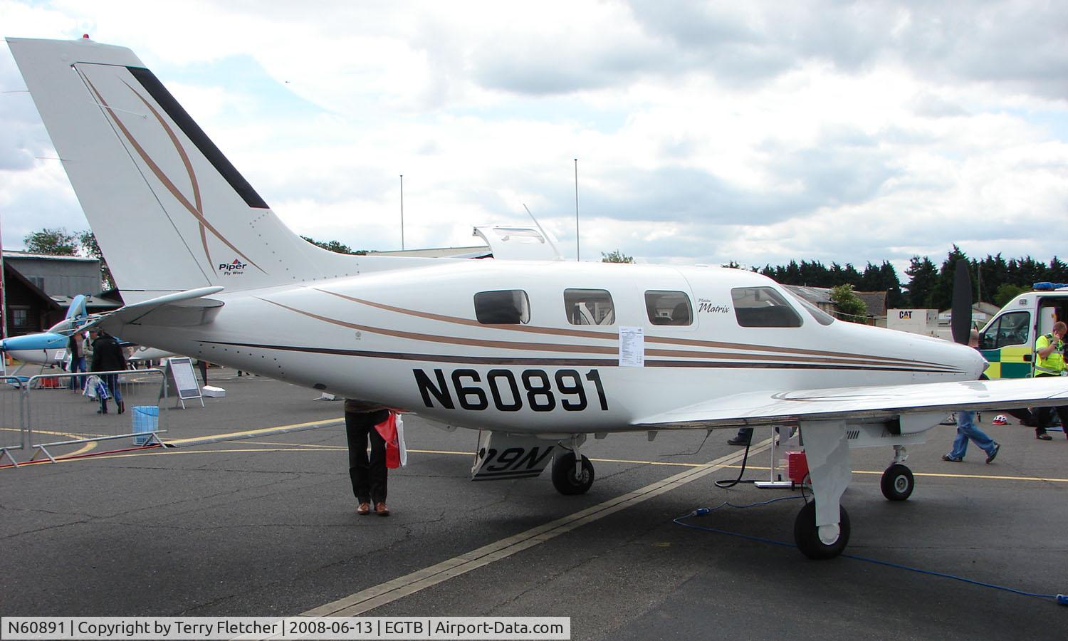 N60891, 2008 Piper PA-46R-350T Malibu Matrix C/N 4692021, Aircraft on static display at AeroExpo 2008 at Wycombe Air Park , Booker , United Kingdom