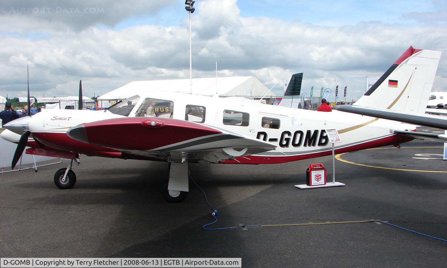 D-GOMB, 2001 Piper PA-34-220T Seneca V C/N 34-49235, Aircraft on static display at AeroExpo 2008 at Wycombe Air Park , Booker , United Kingdom