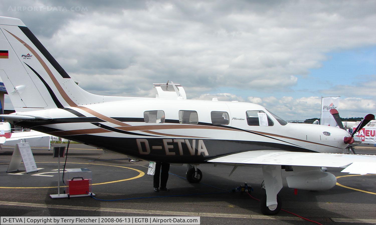 D-ETVA, Piper PA-46-500TP Malibu Meridian C/N 4697347, Aircraft on static display at AeroExpo 2008 at Wycombe Air Park , Booker , United Kingdom