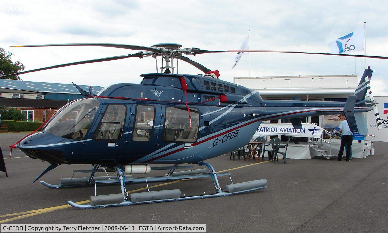G-CFDB, 2008 Bell 407 C/N 53806, Aircraft on static display at AeroExpo 2008 at Wycombe Air Park , Booker , United Kingdom