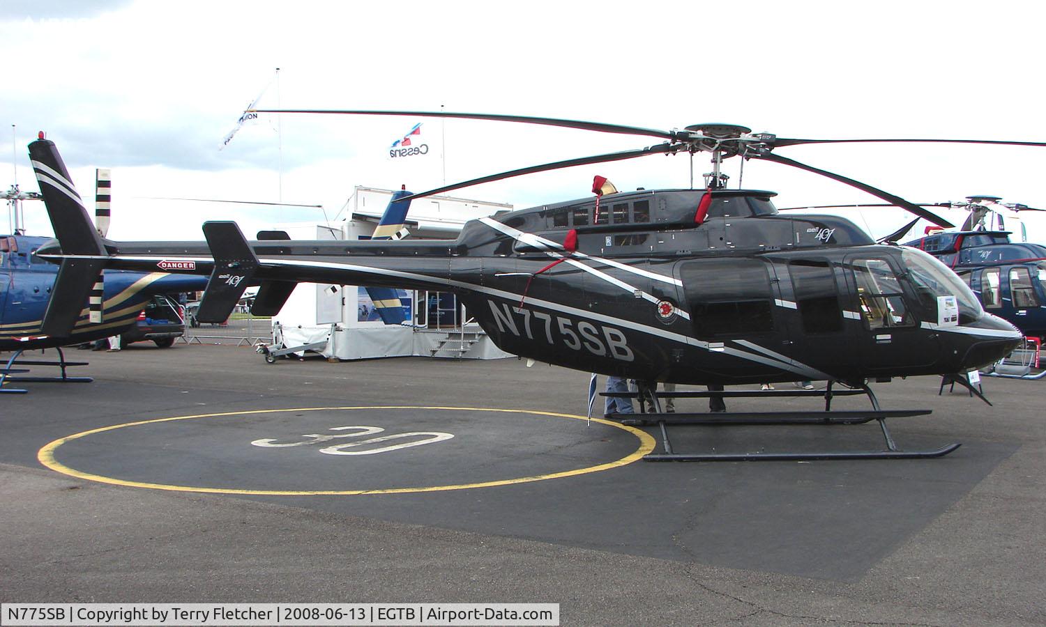 N775SB, 2006 Bell 407 C/N 53705, Aircraft on static display at AeroExpo 2008 at Wycombe Air Park , Booker , United Kingdom