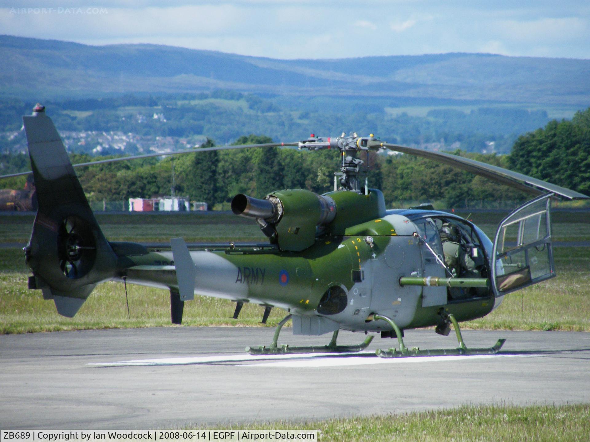 ZB689, Westland SA-341B Gazelle AH1 C/N WA2002, Aerospatiale SA-361/Army Air Corps/Glasgow