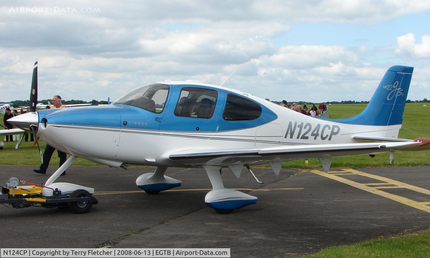 N124CP, 2008 Cirrus SR22 GTS C/N 3040, Visitor  during  AeroExpo 2008 at Wycombe Air Park , Booker , United Kingdom