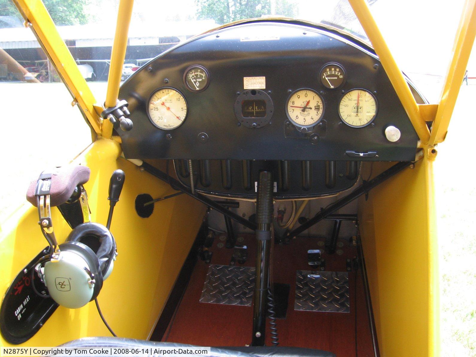 N2875Y, Piper J3C-65 Cub Cub C/N 22384, Cub cockpit