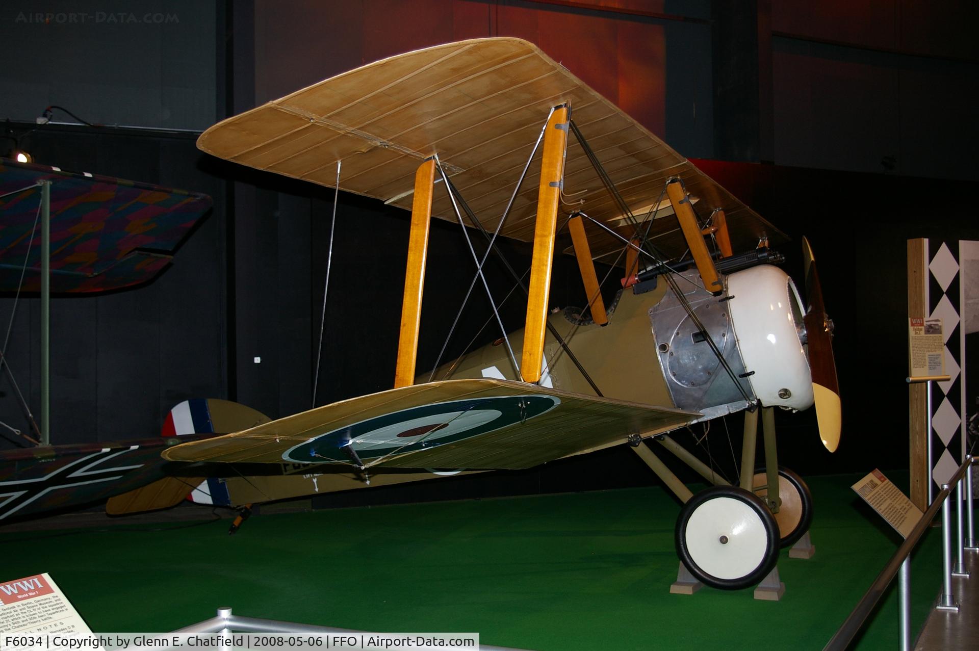 F6034, 1974 Sopwith F.1 Camel C/N Not found F6034, Camel F.1 Replica built by the National Museum of the U.S. Air Force