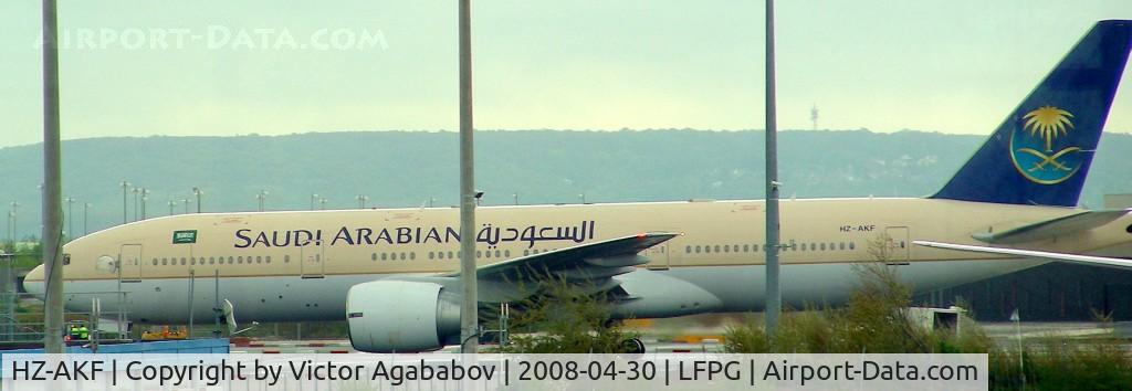 HZ-AKF, 1998 Boeing 777-268/ER C/N 28349, Parked At charles de gaulle airport