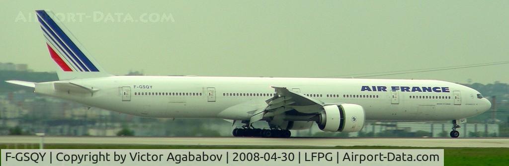 F-GSQY, 2007 Boeing 777-328/ER C/N 35678, Parked At charles de gaulle airport