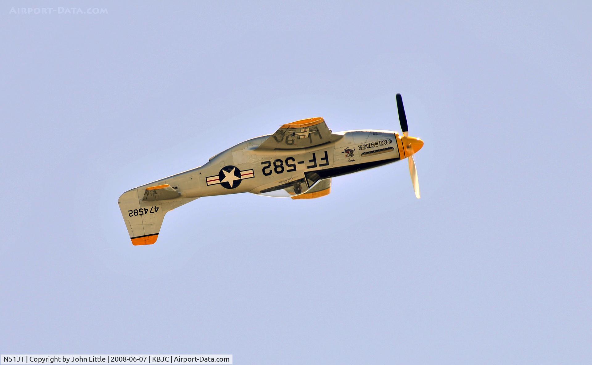 N51JT, 1946 North American P-51D Mustang C/N 122-41122 (44-74582), Lee Lauderbach in Joes P-51 Mustang having some fun inverted