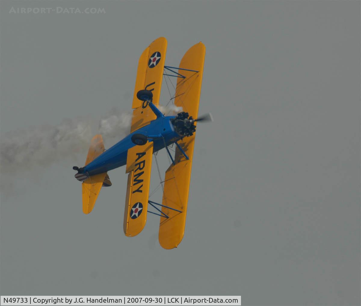 N49733, Boeing A75N1(PT17) C/N 75-4276, Aerobatics at Gathering of Mustangs 2007