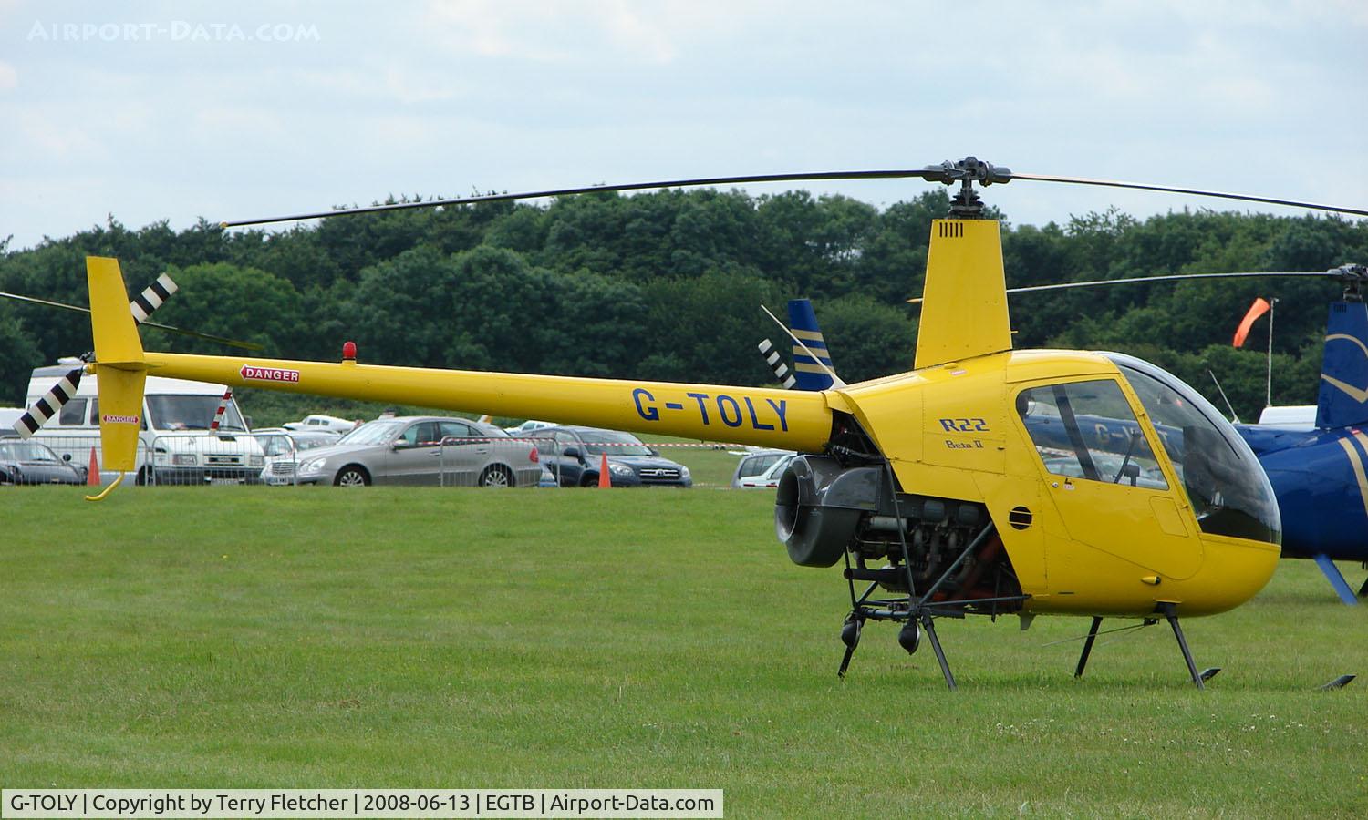G-TOLY, 1998 Robinson R22 Beta II C/N 2809, Visitor  during  AeroExpo 2008 at Wycombe Air Park , Booker , United Kingdom