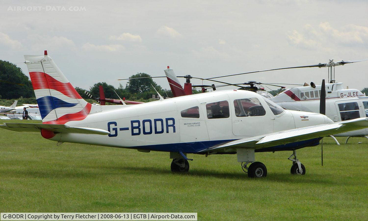 G-BODR, 1979 Piper PA-28-161 Cherokee Warrior II C/N 28-8116318, Resident aircraft parked  during  AeroExpo 2008 at Wycombe Air Park , Booker , United Kingdom