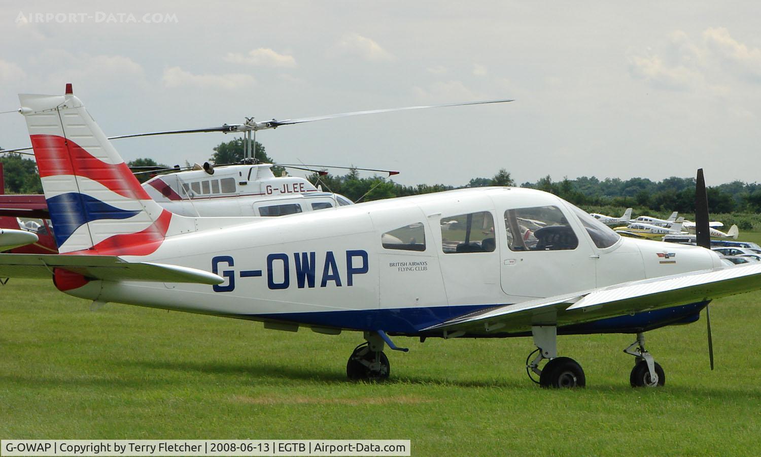 G-OWAP, 1977 Piper PA-28-161 Cherokee Warrior II C/N 28-7816314, Resident aircraft parked  during  AeroExpo 2008 at Wycombe Air Park , Booker , United Kingdom