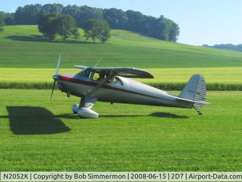 N2052K, 1947 Luscombe 8E Silvaire C/N 4779, Arriving at Beach City Father's Day fly-in.