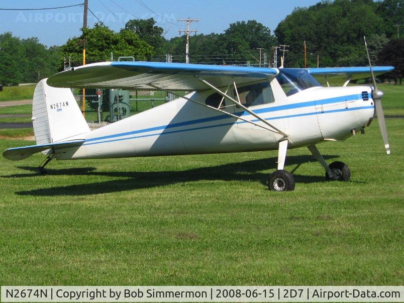 N2674N, 1947 Cessna 140 C/N 12932, Beach City Father's Day fly-in.