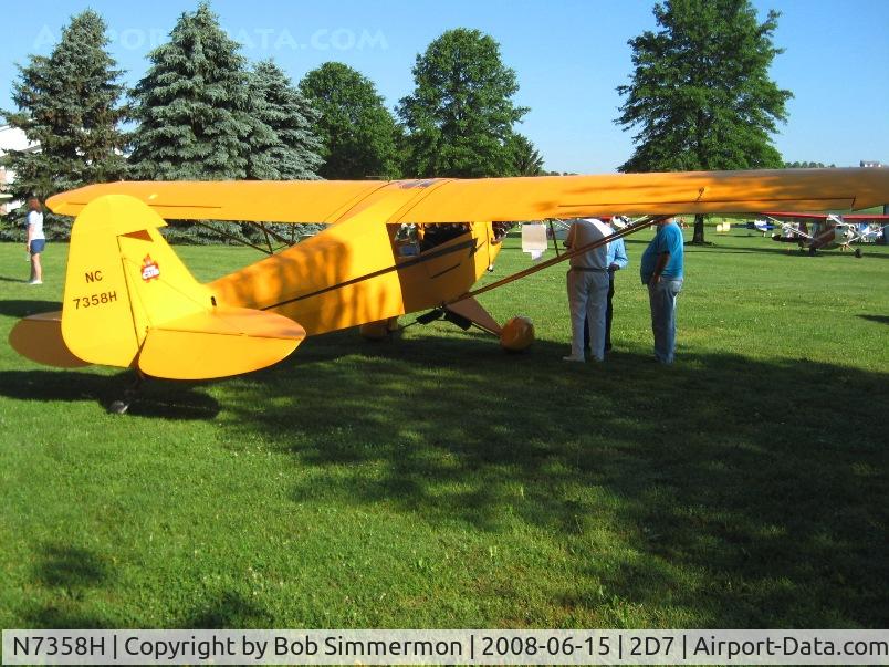 N7358H, 1946 Piper J3C-65 Cub Cub C/N 20617, Beach City Father's Day fly-in.