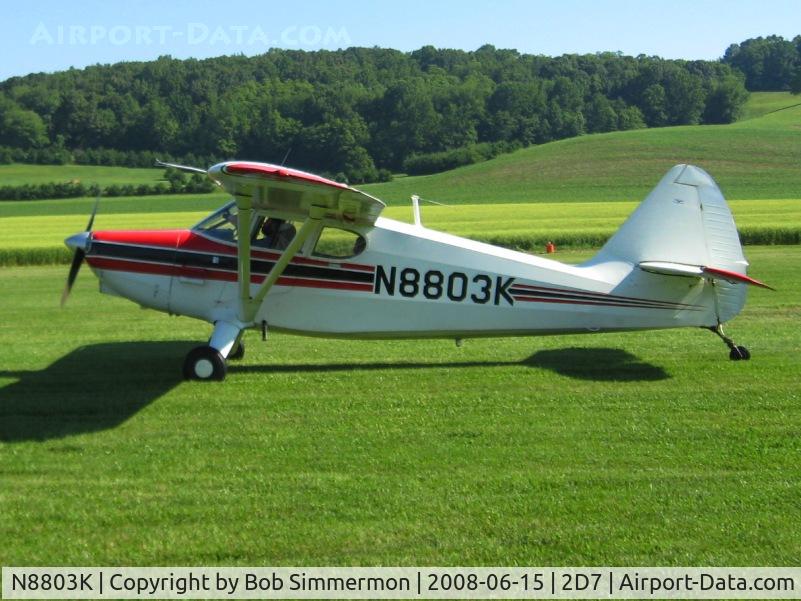 N8803K, 1947 Stinson 108-1 Voyager C/N 108-1803, Arriving at Beach City Father's Day fly-in.