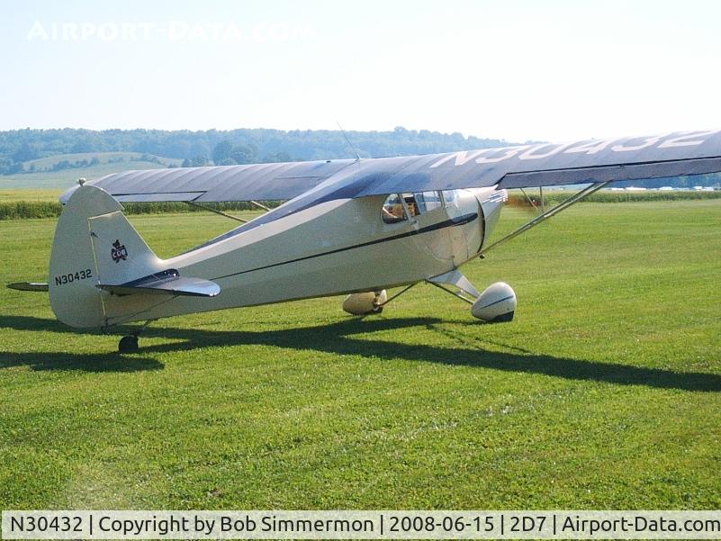 N30432, 1940 Piper J4A C/N 4-1212, Departing Beach City Father's Day fly-in.