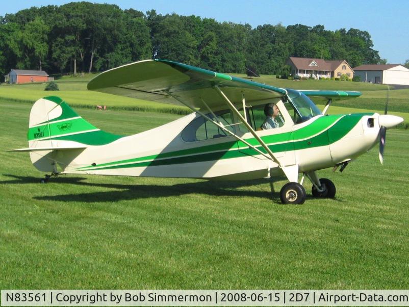 N83561, 1946 Aeronca 7AC Champion C/N 7AC-2237, Taxiing out to departure at the Beach City Father's Day fly-in.