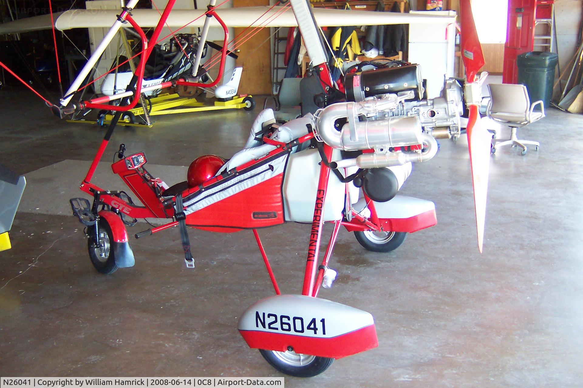 N26041, 2002 Air Creation GTE 503S C/N T53299, Air Creating in a Hangar at Cushing