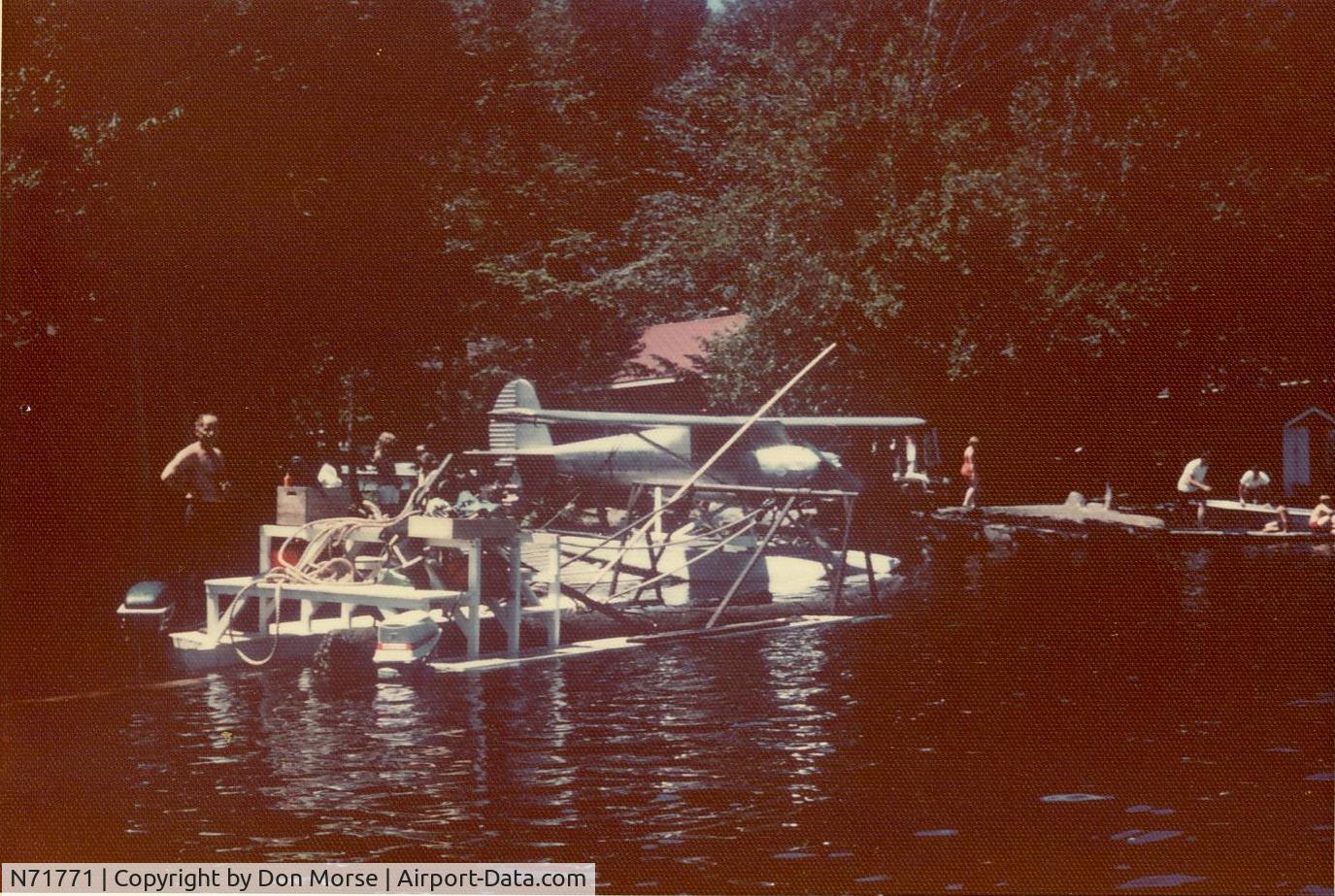 N71771, 1946 Luscombe 8A C/N 3198, N71771 docked on ramp with log retrieval barge
