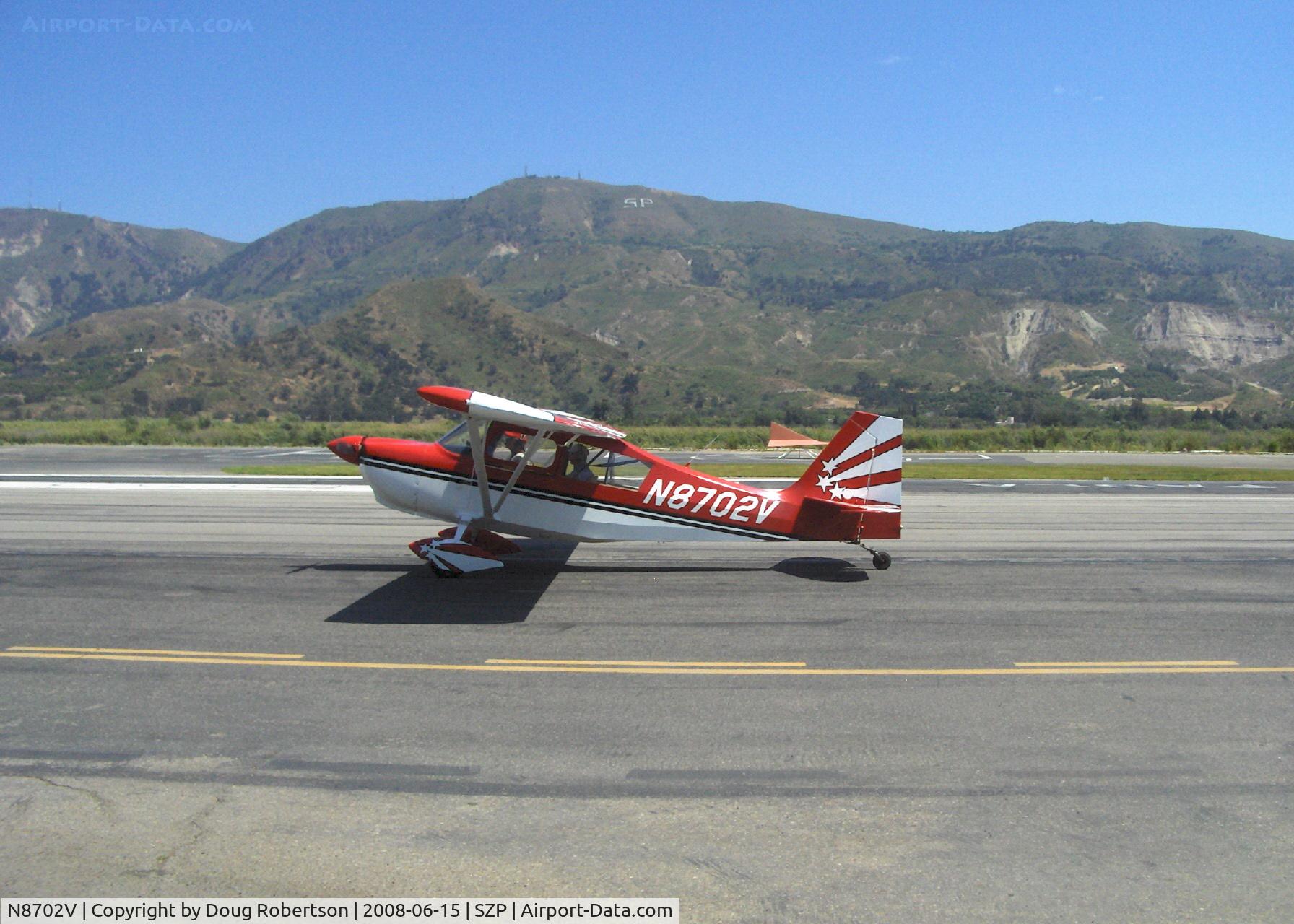 N8702V, 1975 Bellanca 8KCAB Decathlon C/N 189-75, 1975 Bellanca 8KCAB DECATHLON, Lycoming IO-320 150 Hp, taxi