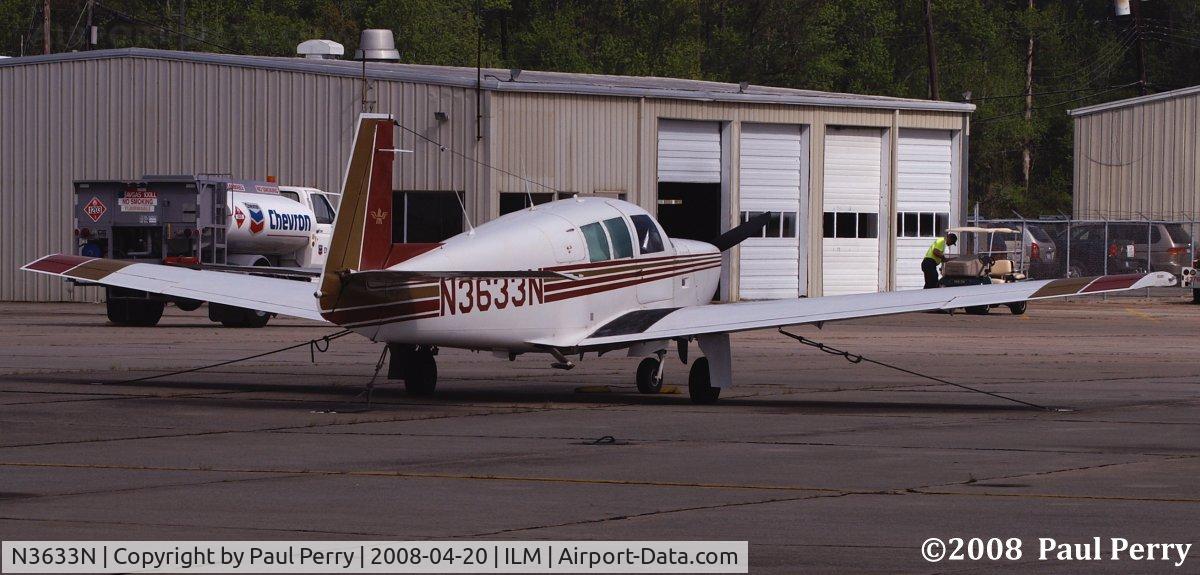 N3633N, 1967 Mooney M-20G Statesman C/N 680019, Another of the distinctive tails on the ramp