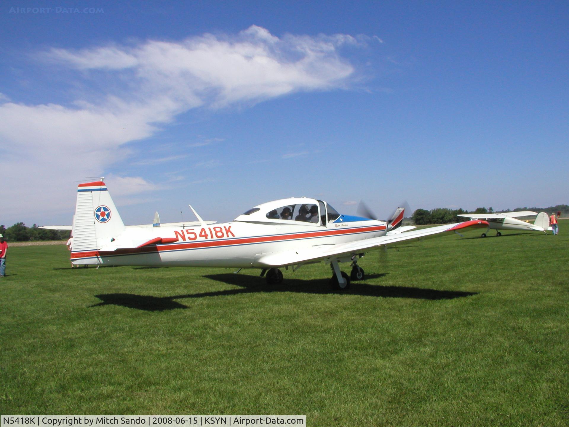 N5418K, 1951 Ryan Navion B C/N NAV-4-2318B, Stanton Father's Day Fly-In 2008.