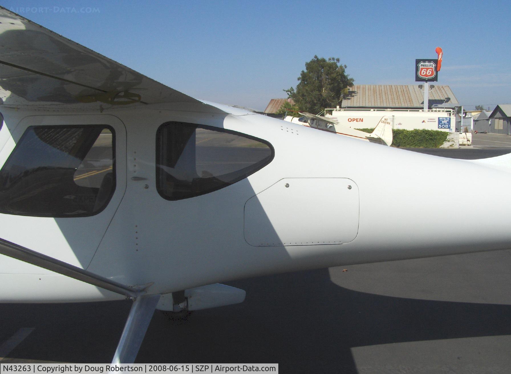 N43263, 2005 Glasair Glastar GS-1 C/N 5014, 2005 Healey GLASAIR GLASTAR, Lycoming O-320, large baggage compartment door on composite fuselage, aluminum high-lift wings fold (one person job)
