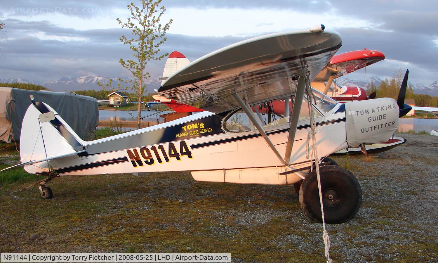 N91144, 1981 Piper PA-18-150 Super Cub C/N 18-8109075, Piper Super Cub at Lake Hood
