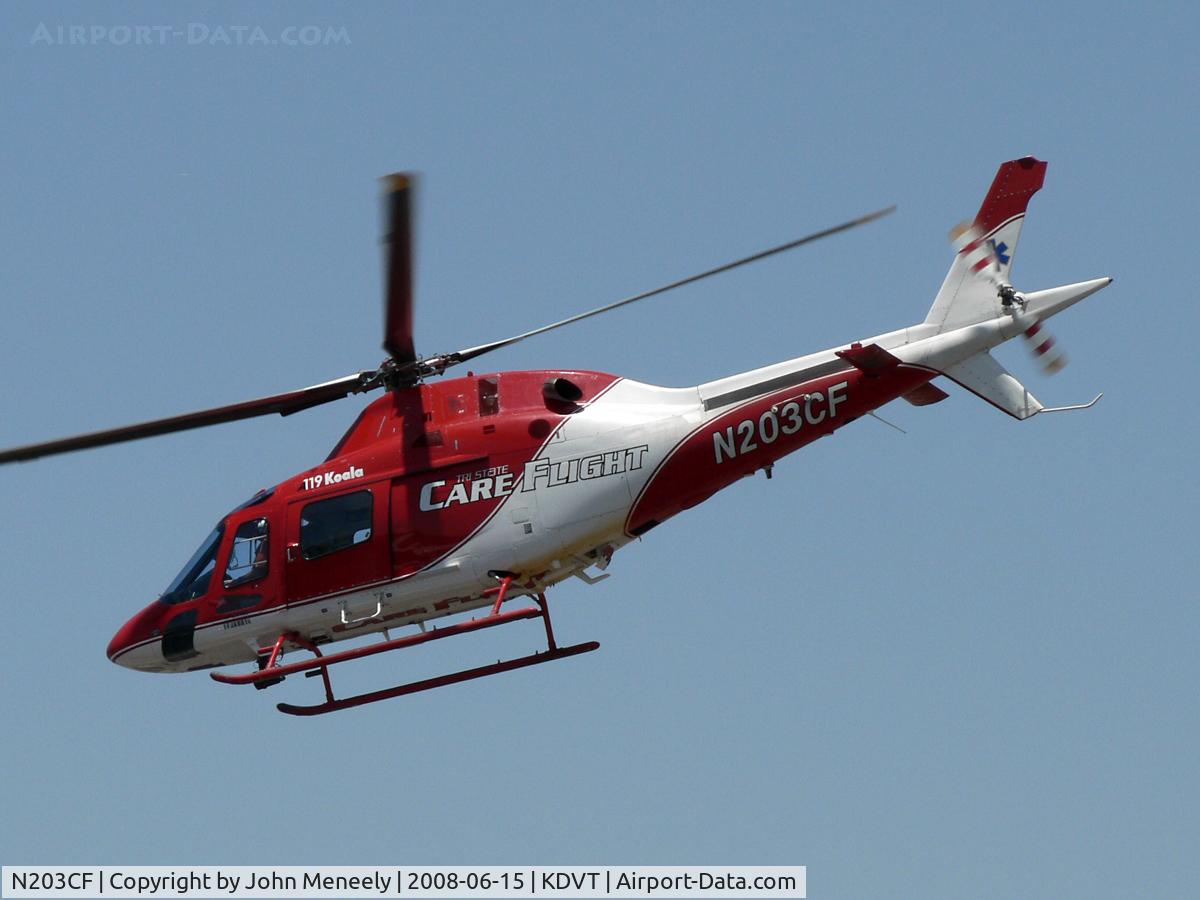 N203CF, 2003 Agusta A-119 C/N 14032, Departing after a refueling stop