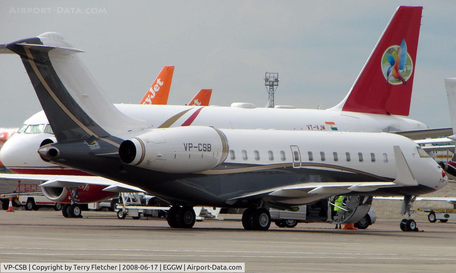 VP-CSB, 2007 Bombardier BD-700-1A11 Global 5000 C/N 9263, New bombardier BD700 Global 5000 at Luton