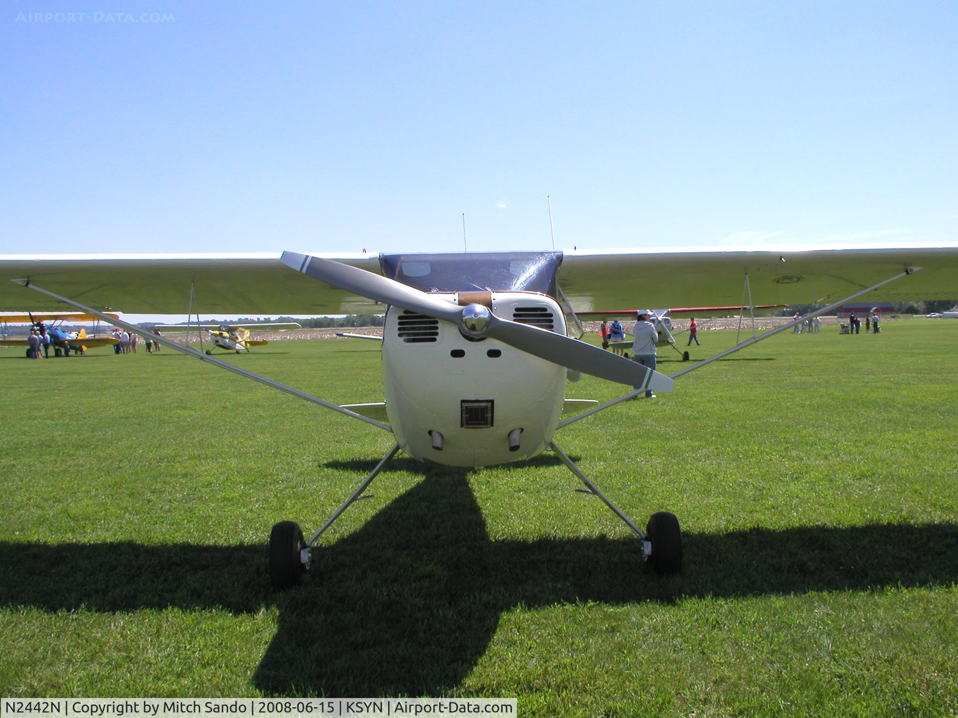 N2442N, 1947 Cessna 120 C/N 12695, Stanton Father's Day Fly-In 2008.
