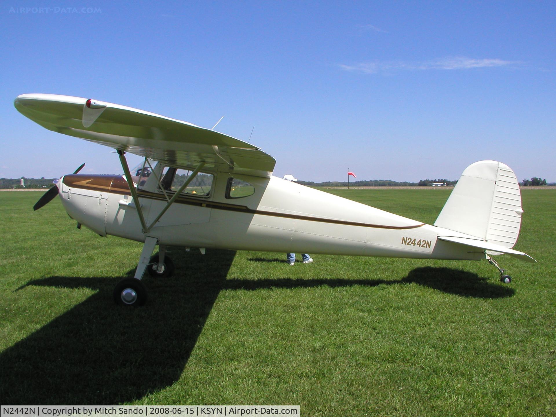 N2442N, 1947 Cessna 120 C/N 12695, Stanton Father's Day Fly-In 2008.